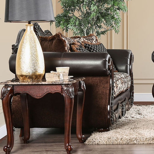 JAMAEL Brown/Espresso Love Seat - U&U Home Budget Furniture (Carteret, NJ)
