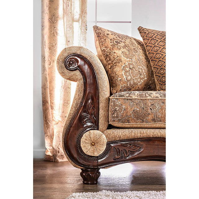 NICANOR Tan/Gold Sofa - U&U Home Budget Furniture (Carteret, NJ)