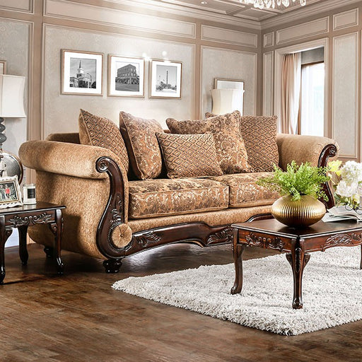 NICANOR Tan/Gold Sofa - U&U Home Budget Furniture (Carteret, NJ)