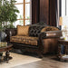 Quirino Tan/Dark Brown Love Seat - U&U Home Budget Furniture (Carteret, NJ)