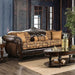 Quirino Tan/Dark Brown Sofa - U&U Home Budget Furniture (Carteret, NJ)