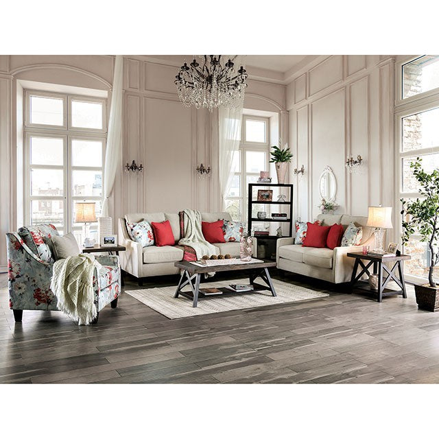 Nadene Ivory Love Seat - U&U Home Budget Furniture (Carteret, NJ)