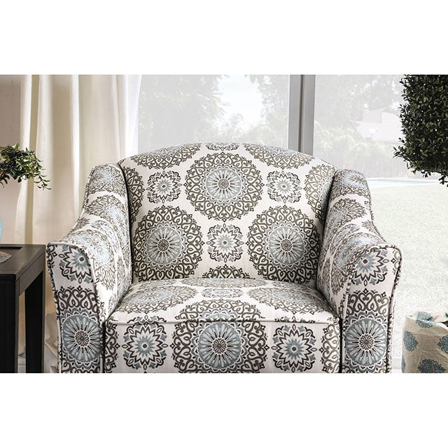 Misty Ivory/Pattern Floral Chair - U&U Home Budget Furniture (Carteret, NJ)