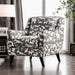 Patricia Ivory/Black Animal Pattern Chair - U&U Home Budget Furniture (Carteret, NJ)
