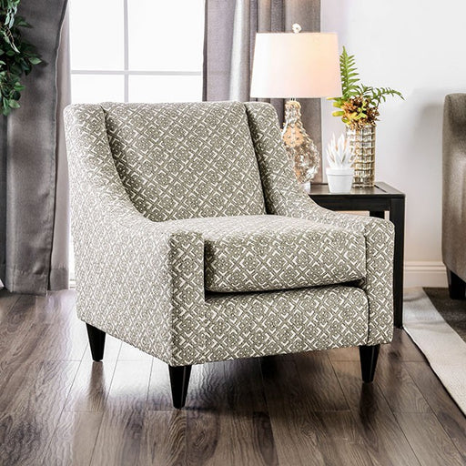 Dorset Light Gray/Pattern Square Chair - U&U Home Budget Furniture (Carteret, NJ)