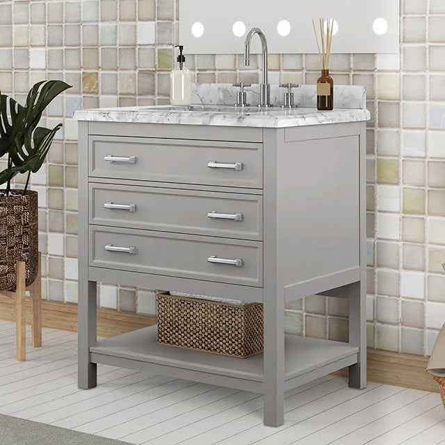 Reston Vanity with Top/ Sink - U&U Home Budget Furniture (Carteret, NJ)