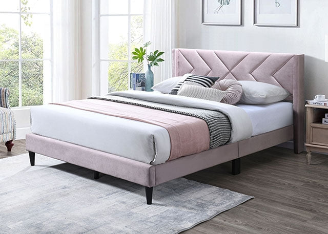 Cherry Queen Bed - U&U Home Budget Furniture (Carteret, NJ)