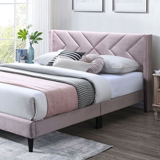 Cherry Queen Bed - U&U Home Budget Furniture (Carteret, NJ)